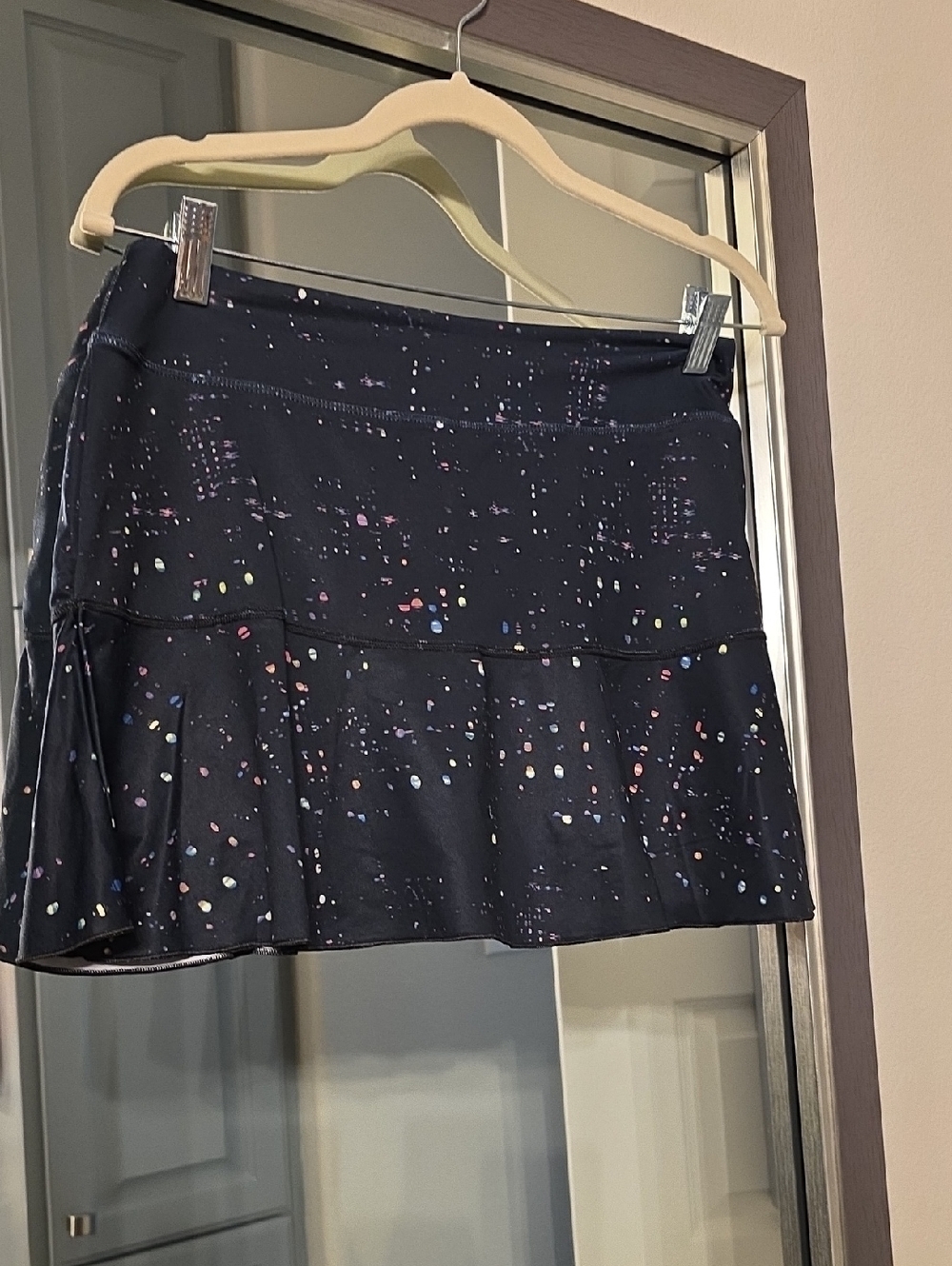 Black Circle Skort with Multicolor Speckle Accent